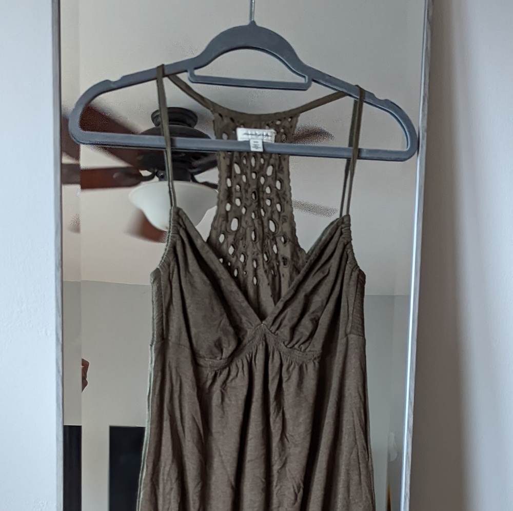 American Eagle Medium military green lacey casual dress